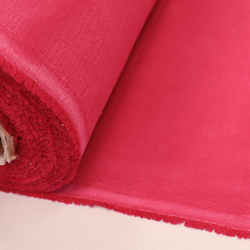 90CM REMNANT Home Furnishing Fabric Brushed Panama Weave - Raspberry Pink