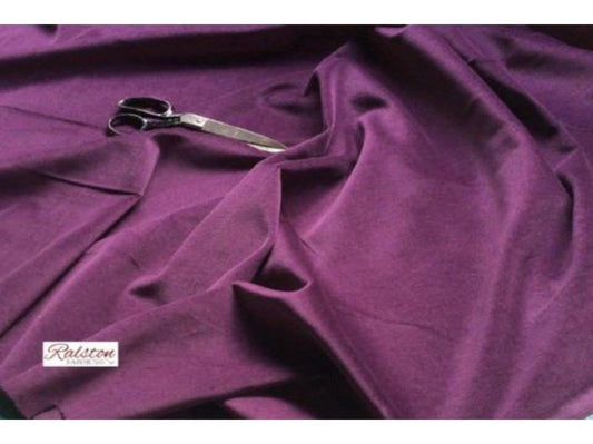 PURPLE / Aubergine -  Cotton Velvet Fabric for Curtains and Soft Furnishings
