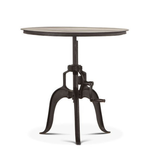 Industrial Loft 30 Adjustable Round Side Table In Matte Black