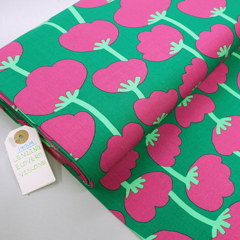 Viscose - Green and Pink - Cotton Buds